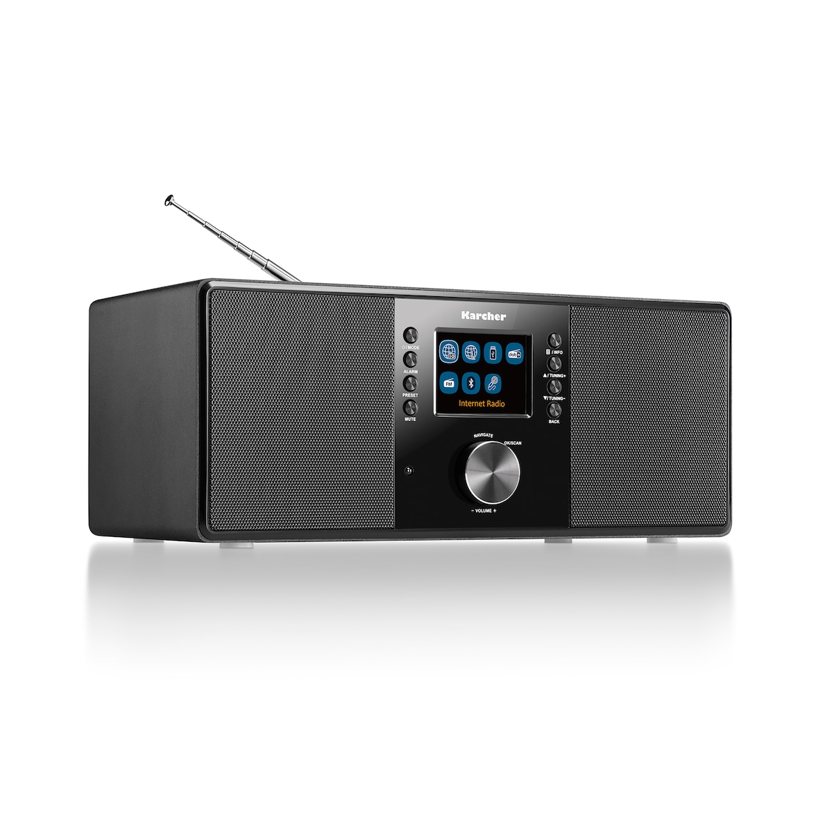 Karcher DAB 7000i Internetradio (DAB+ / UKW-RDS, WLAN & Bluetooth, USB-Anschluss, AUX-IN) schwarz