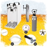 thumbnail of Zapfanlage, Bierzapfanlage - Kontakt 40 2-leitig Trockenkühler, Durchlaufkühler 50 L/h, inkl. Schanksäule, Green Line, Zapfkopf:ohne,Zapfkopf 2:Flach