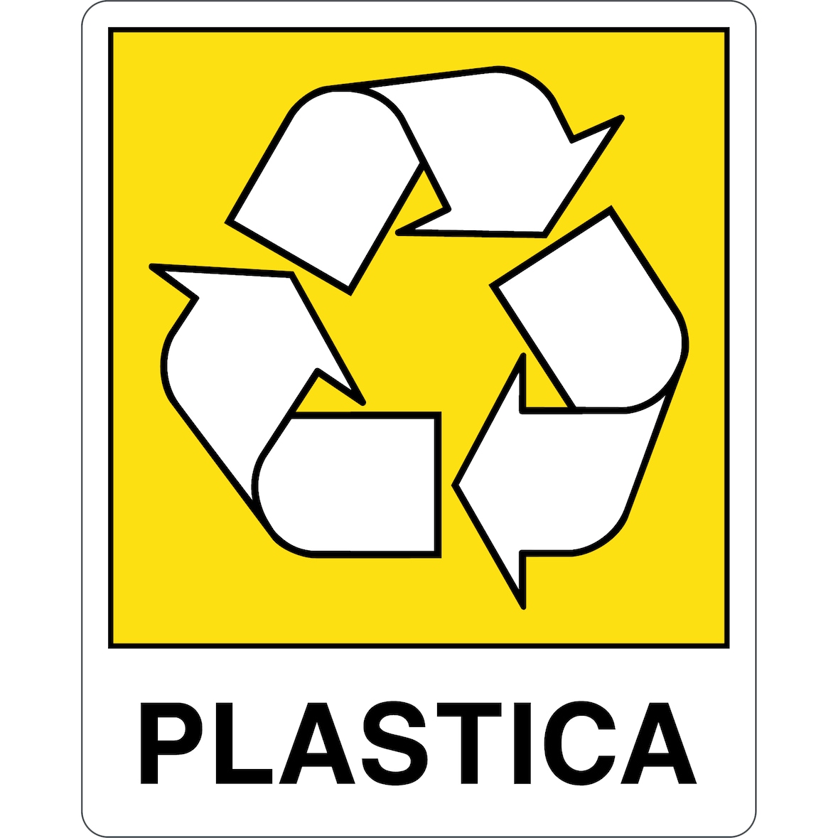 cartello alluminio 250x310 mm plastica - raccolta differenziata