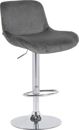thumbnail of Barhocker PONOR - Samt Dunkelgrau 50x50x85 cm Silber | Barstuhl Höhenverstellbar Mit Lehne Drehbar Tresenhocker Tresenstuhl Kneipenhocker Kneipenstuhl