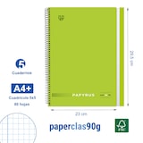 thumbnail of Pack 5 Cuadernos Polipropileno tamaño folio 80 hojas 90 gramos Cuadrícula 5x5 Verde