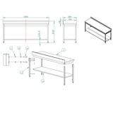 thumbnail of vaiotec werktafel / met onderschap & opstaande rand, 2000 x 600 mm