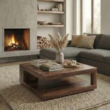 thumbnail of Sheesham Wohnzimmertisch Massiv, Quadratisch, Einzigartiges Unikat. 90x90x40 cm | Kadima Design