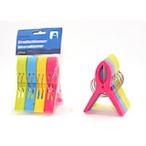 thumbnail of Strand Handtuchklammer Set 4x farbig – Große Universalklemme Badetuchhalter Strandtuchhalter Wäscheklammer für Liege Sonnenliege Pool Urlaub 115x20 mm
