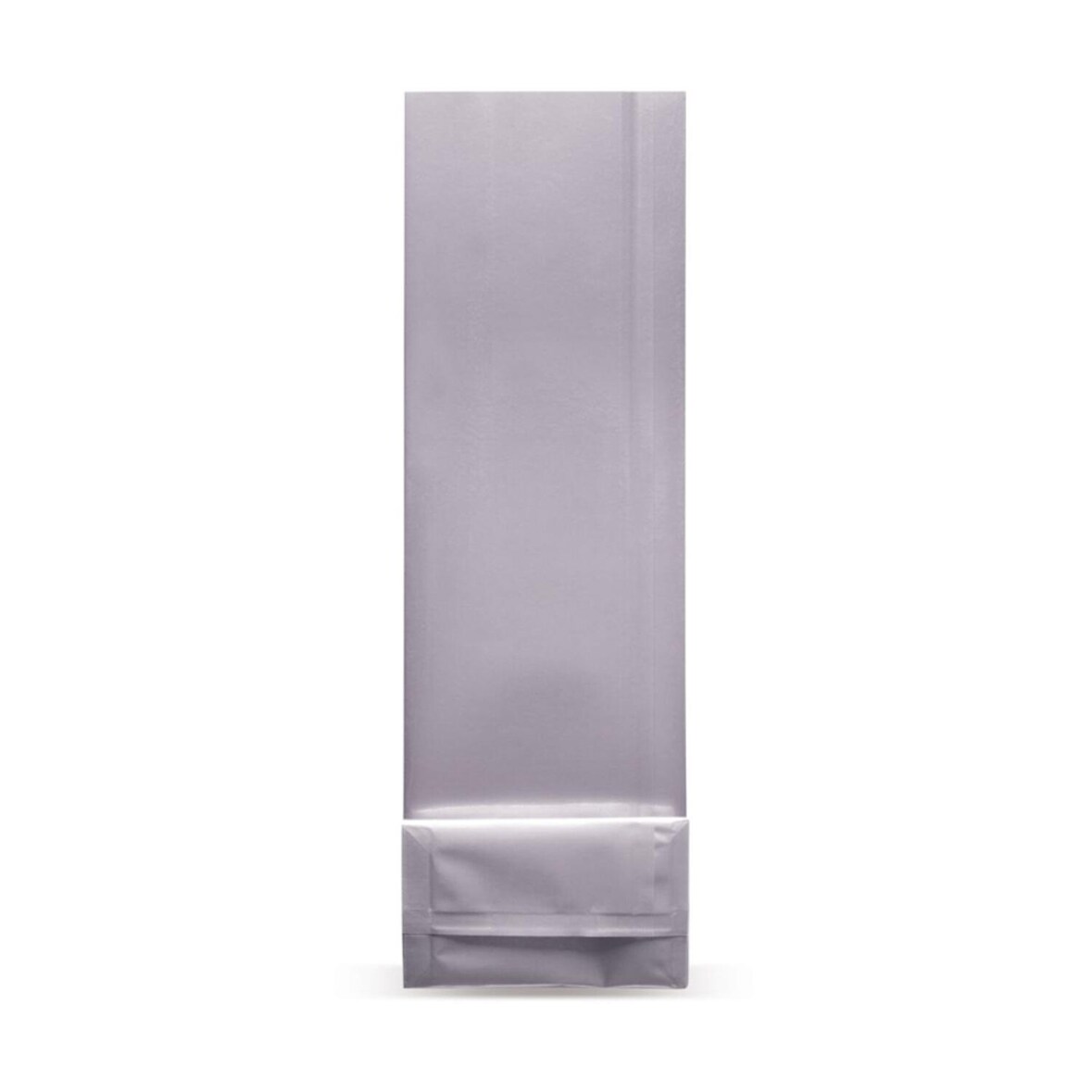 1000x Blockbodenbeutel Silber  55 + 30mm x 175mm 4-lagig