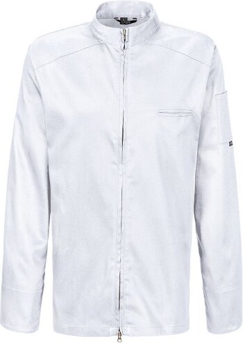 223 - Kochjacke langarm, 2-wege RV : weiß 65% Polyester 35%Baumwolle 220 g/m² 2XL
