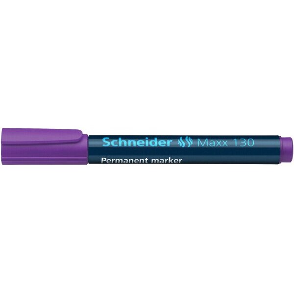 Schneider Permanentmarker Maxx 130, mit Rundspitze, 1 - 3 mm, violett, Gehäuse besteht aus 95% Recycling-Kunststoff