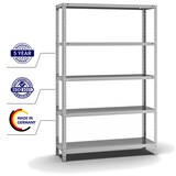thumbnail of PROREGAL Fachbodenregal Schraubsystem | Grundregal | HxBxT 200x130x40cm | 5 Ebenen | Fachlast 200 kg | Beidseitig nutzbar | Verzinkt
