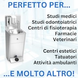 thumbnail of Lavandino Lavabo, Portatile Autonomo Trasportabile, in Acciaio Inox, con Comando a Pedale, Certificato per ASL, Completo di Accessori