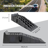 thumbnail of 2x Auffahrrampe mit Überfahrstopper 90 x 28 x 22 cm 5 t Traglast Kunststoff Auffahrkeil Wohnmobil