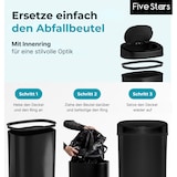 thumbnail of Five Stars® Prullenbak met Sensor - 60 Liter - RVS - Soft Close Deksel - Zwart