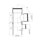 thumbnail of PoloPlast POLO KAL XS Doppelabzweig DN 110/90/50, 87,5 Grad, vertikal