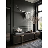 thumbnail of Bull Geweih L Wanddekoration 125cm breit Alu Aluminium silber Aluminiumdekoration Wand Geweih