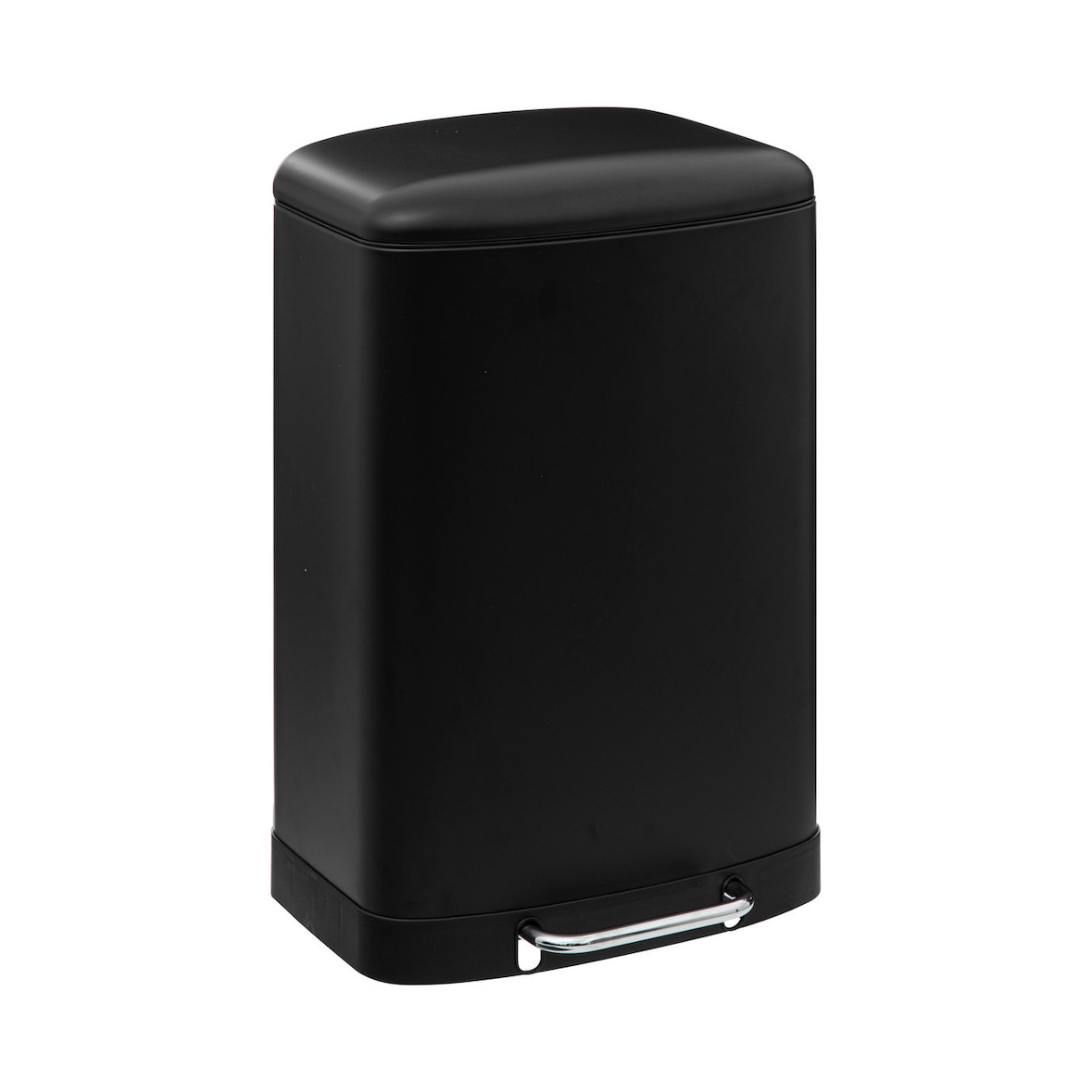 Poubelle en Métal Noir 50 Litres ouverture à pédale