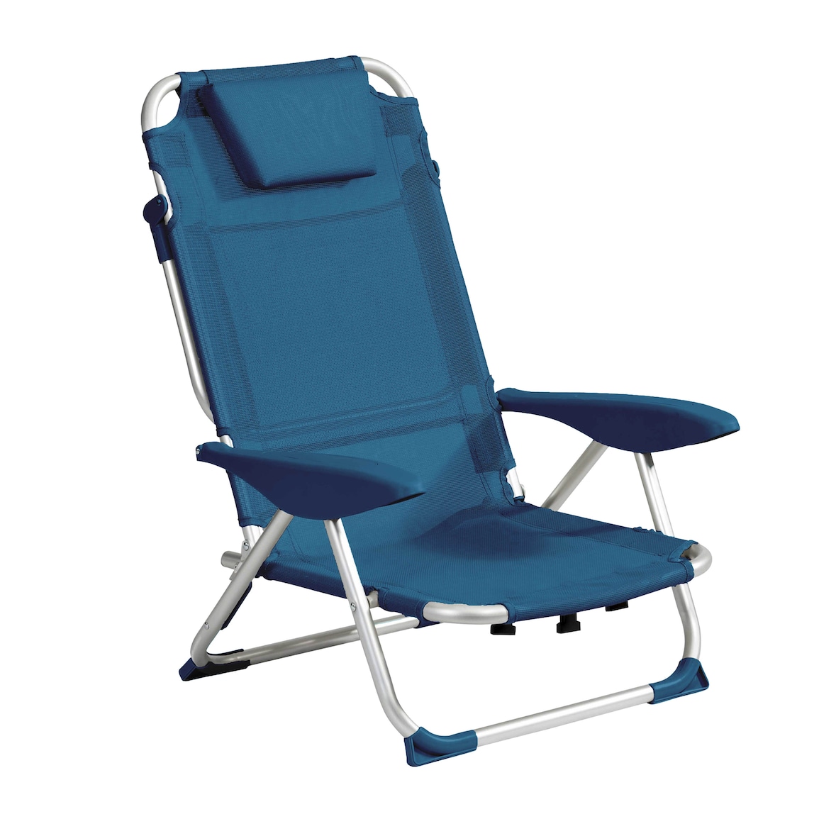 Fauteuil clic clac des plages en polyester bleu lazuli
