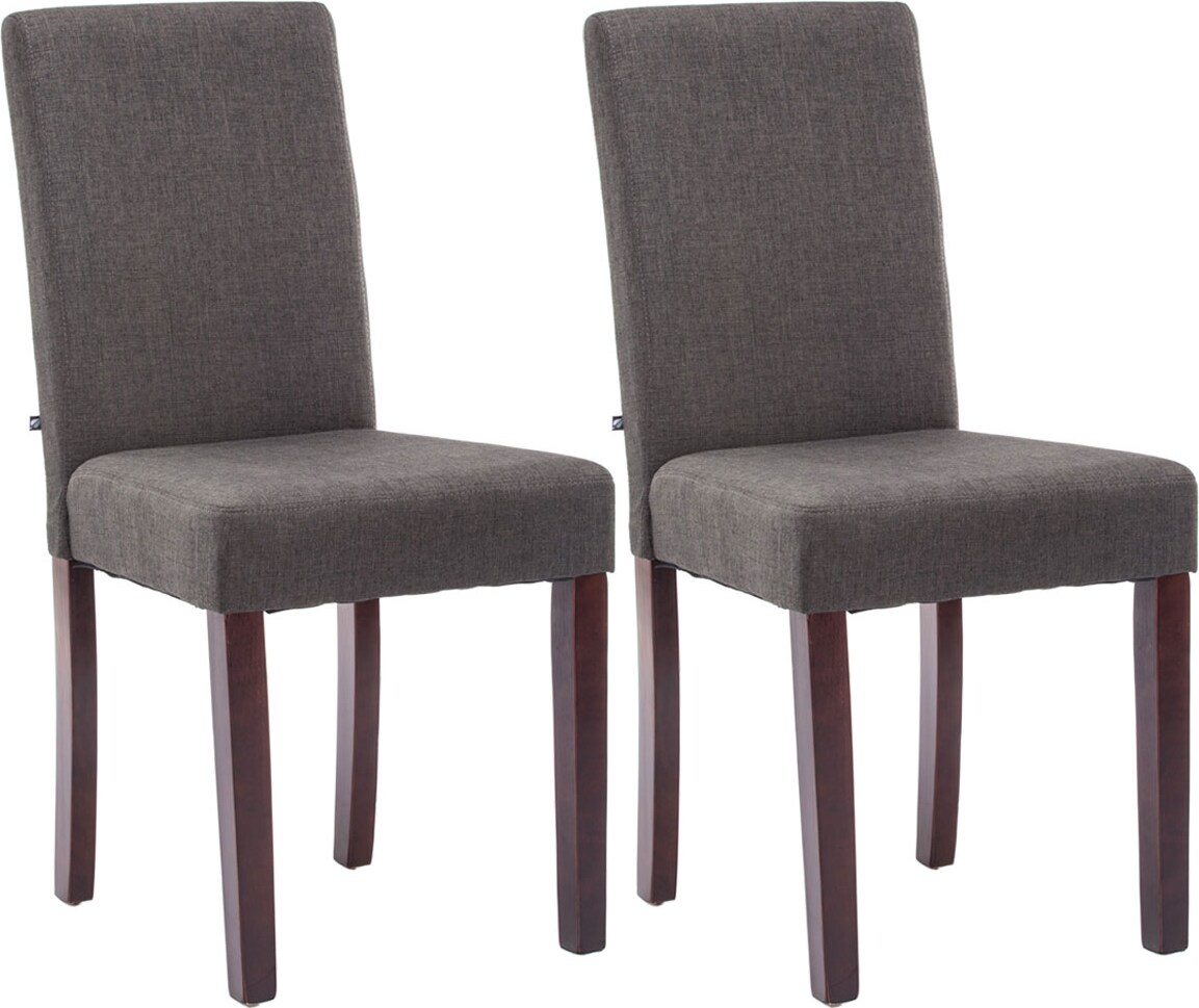 2er Set Esszimmerstuhl DALAN - Stoff Dunkelgrau 41x47x91 cm Cappucino | Essstühle Esszimmerstühle Küchenstühle Wohnzimmerstühle
