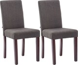 thumbnail of 2er Set Esszimmerstuhl DALAN - Stoff Dunkelgrau 41x47x91 cm Cappucino | Essstühle Esszimmerstühle Küchenstühle Wohnzimmerstühle