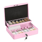 thumbnail of Relaxdays Geldkassette abschließbar, Münzzählbrett & 4 Scheinfächer, Geldkasse Eisen, HxBxT: 8,5 x 30,5 x 24,5 cm, pink