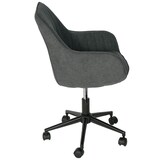 thumbnail of Bürostuhl | HxBxT 87x58x58 cm | Sitzhöhe 46cm | Stoff/Textil mit Armlehne | Anthrazit | Drehstuhl Schreibtischstuhl Lehnstuhl
