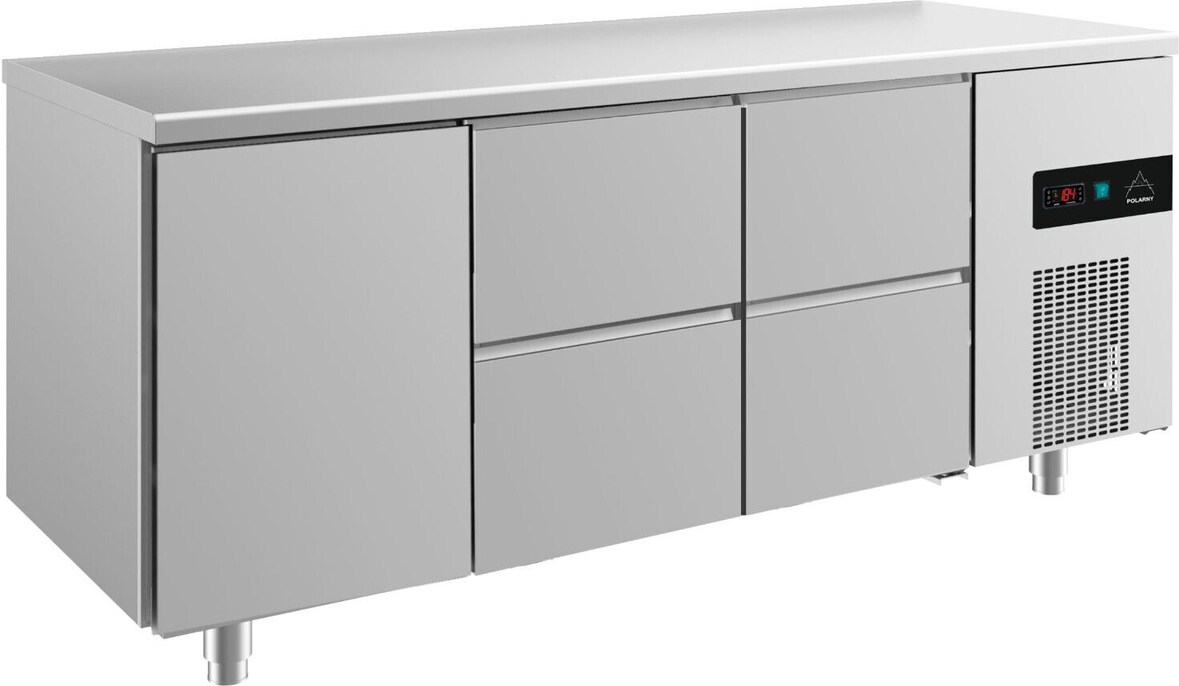 Gastro Edelstahl Kühltisch 1 Tür(links) 4 Schubladen 1865x700x850mm -2/+8°C