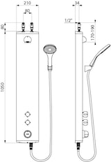 thumbnail of Delabie DU-Elem. SECURITH. Therm, Alu, Anschluss ob, Handbr, Halterung