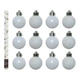 thumbnail of 14 Weihnachtskugeln 3cm Kunststoff Christbaumkugeln Set Baumkugeln Winterweiß