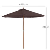 thumbnail of Outsunny Ombrellone da Giardino e Terrazza in Legno Poliestere 2.5m