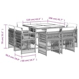 thumbnail of vidaXL 9-tlg. Garten-Essgruppe mit Kissen Beigemischung Poly Rattan