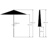 thumbnail of METRO PROFESSIONAL Parasol Push-up, aluminium / polyester, 2 x 2 m, avec traitement Teflon, protection UV50+, hydrofuge, humus/ gris