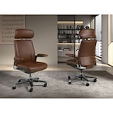 thumbnail of Angel Cerdá Sedia girevole da ufficio in similpelle marrone 4211C 74 x 70 x 118