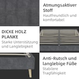 thumbnail of Bett 140x200 Stoffbett modern robust komfortabel langlebig verstellbar Schlafzimmer Kopfteil separat Grau