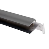 thumbnail of Abschluss-Set für WPC-Sichtschutz Sarthe, Abschlussprofil Windschutz, Alu-Pfosten ~ 90cm, grau