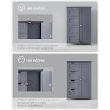 thumbnail of Helloshop26 - Mobiletto da bagno 30 x 55 x 82 cm mobile contenitore indipendente con 4 cassetti anta singola ripiano regolabile per 12_0006498
