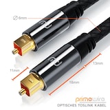 thumbnail of Primewire Optisches-Kabel, S/PDIF, Toslink, Lichtwellenleiter mit Metallstecker & Nylonmantel, Audiokabel - 2m