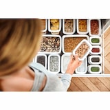 thumbnail of EMSA Optima Vorratsdosen Set, 3-tlg., Aufbewahrungsdosen, Vorratsode, Frischhaltedose, Kunststoff, Transparent / Weiß, N11427