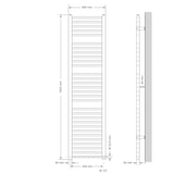 thumbnail of ECD Germany Elektro Badheizkörper 400x1800 mm Weiß gerade 1200W Thermostat Heizstab Design Handtuchwärmer