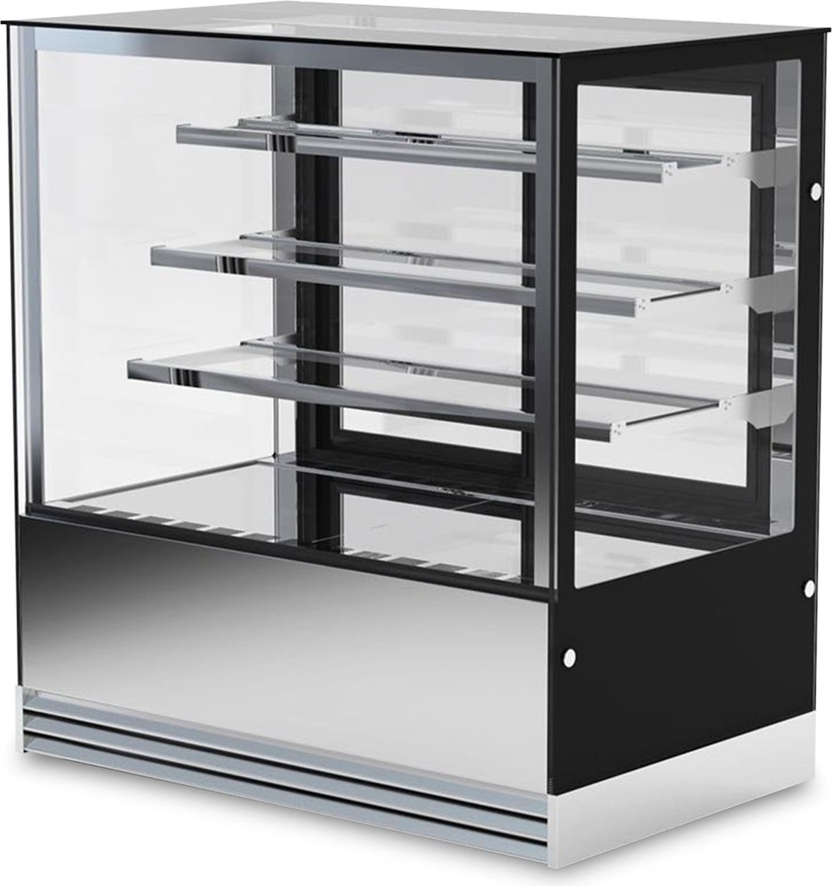 KLIMAITALIA Edelst. & gehärtetes Glas, belüftete Gebäckvitrinne. Schiebetüren & LED. Thermo digital. T° +2°C/+10°C. DELUXE123PSV