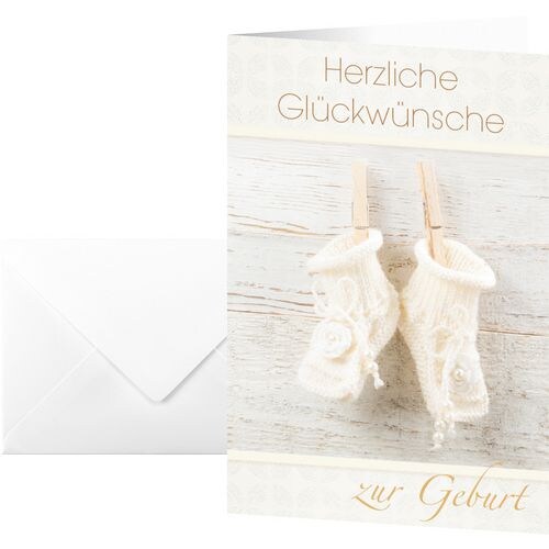 Sigel Glückwunschkarten Baby DS040 DIN A6 220 g/m² Sortiert 10 Stück