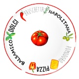 thumbnail of 4er Set Pizzateller Tomate Weiß mit Dekor Ø 31cm - 2x Grün & 2x Rot - 27020533