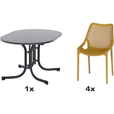 thumbnail of SIENA GARDEN Urban Lights Set 5teilig District gastrotauglich mustard mit Tisch Paco 140x90