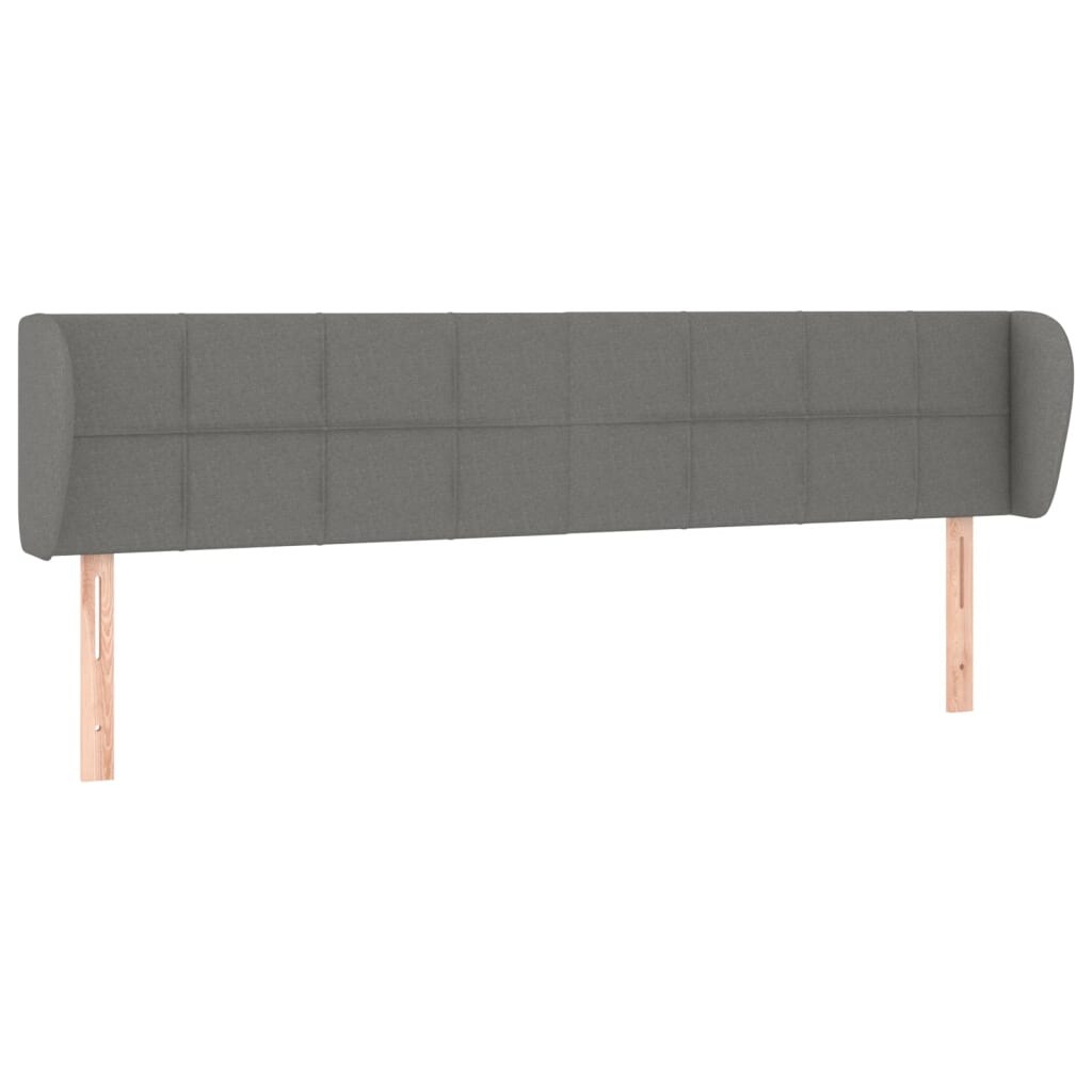 vidaXL Kopfteil mit Ohren Dunkelgrau 183x23x78/88 cm Stoff