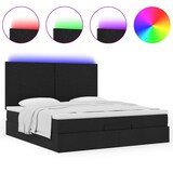 thumbnail of vidaXL Ottoman-Bett mit Matratze & LEDs Schwarz 160x200 cm Stoff