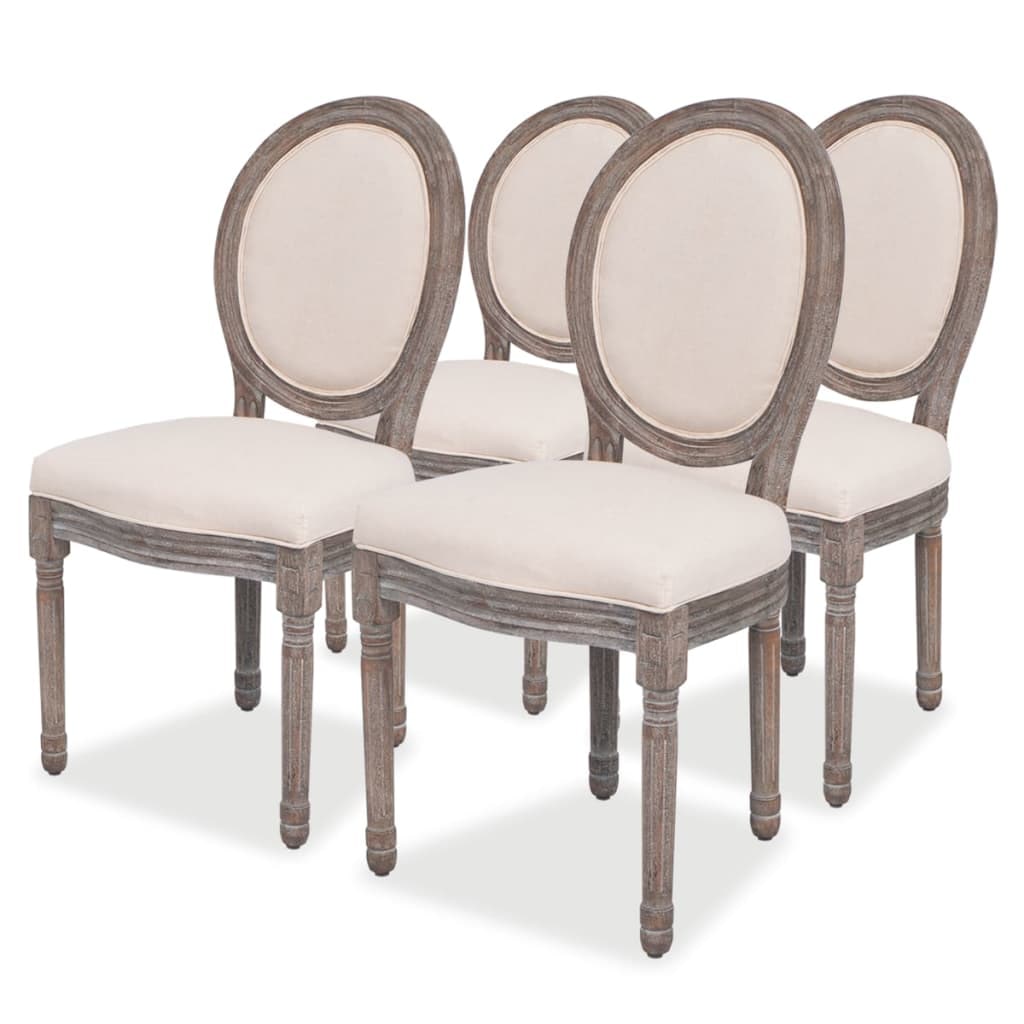 Chaises à manger lot de 4 crème tissu Modèle Vega Master Concept