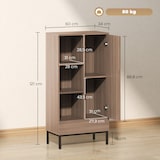 thumbnail of HOMCOM aparador 1 puerta aparador para salón moderno con cajón estante ajustable y 3 compartimentos abiertos para comedor entrada 60x34x121 cm natural