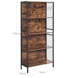 thumbnail of Helloshop26 - Estantería de 4 niveles para libros y objetos decorativos estructura de acero resistente con ganchos en forma de S en 12_0004247