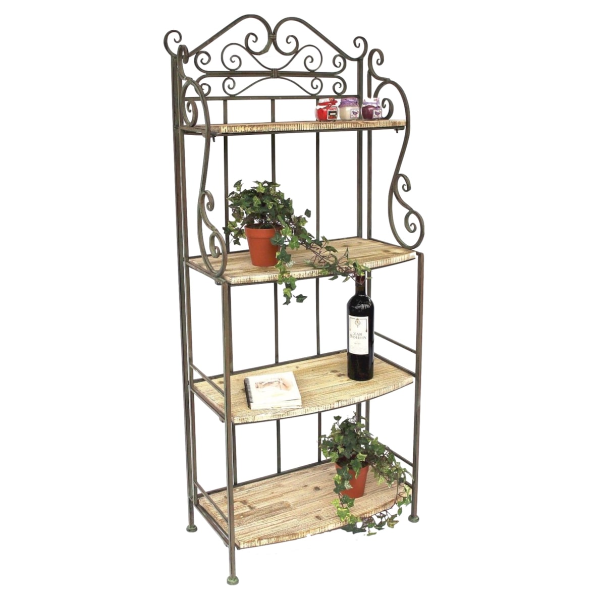 DanDiBo Regal Standregal 12060 aus Metall und Holz 150 cm Bücherregal Badregal Küchenregal