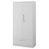 thumbnail of Metallschrank mit Einzel-Schublade RUEL 195x90x40cm Grau Büroschrank Aktenschrank Stahlschrank Fachbodenschrank Werkstattschrank