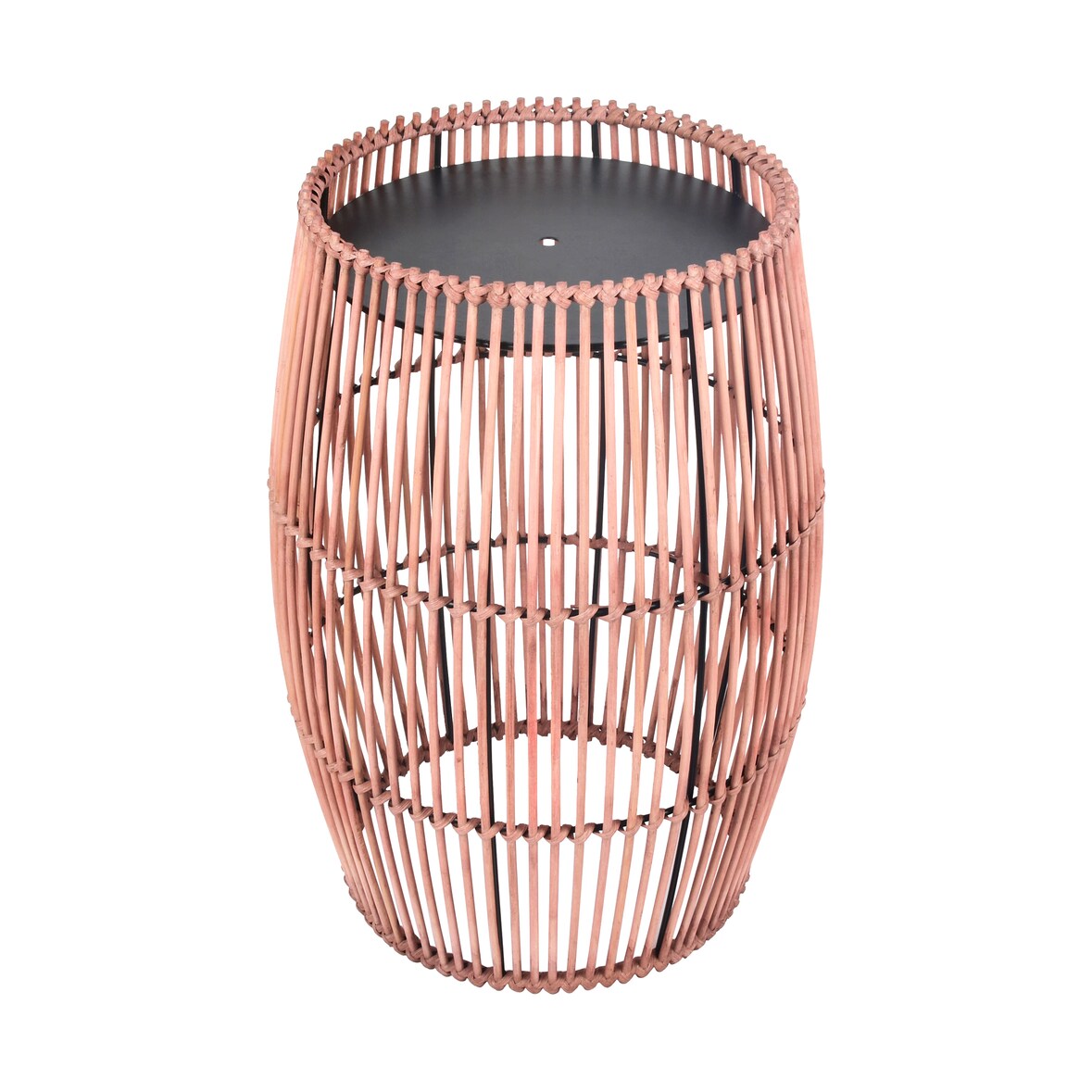 Teamson Home Bijzettafel voor Tuin - Tuinmeubelen - Tuindecoratie - Plantenstandaard - Bamboe/Metaal - Bruin - 31.8 x 31.8 x 47 (cm)