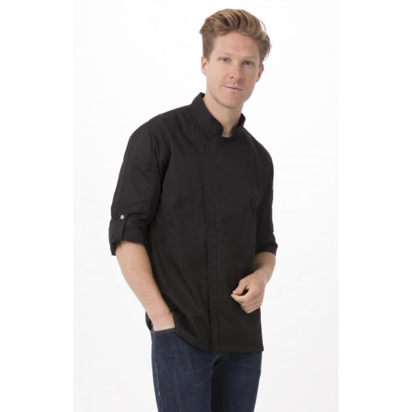 Chef Works® HARTFORD Kochjacke der Essential & Urban Collection - COOL VENT™, Reißverschluß, Schwarz Gr. XL