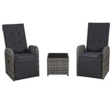thumbnail of vidaXL 3-tlg. Bistro-Set mit Auflagen Poly Rattan Grau